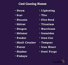 Image result for Cool Usernames for Games