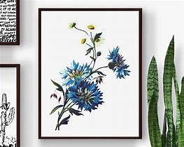 Image result for Blue Flower Wall Art