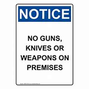 Image result for No Gun and Knife Signs