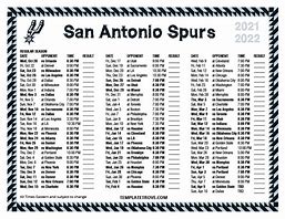 Image result for San Antonio Spurs Schedule