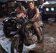 Image result for Chris Pratt Motorcycle in Jurassic World
