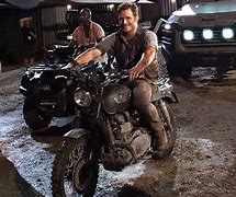 Image result for Chris Pratt Jurassic World Motorcycle