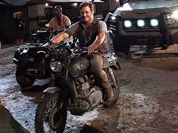 Image result for Chris Pratt Motorcycle in Jurassic World