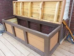 Image result for Outdoor Storage Bench Build DIY