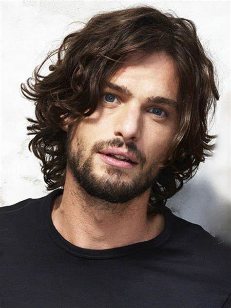 Messy Wavy medium long hairstyle for mens