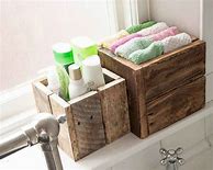 Image result for DIY Wooden Crate Bathroom Storage