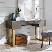 Image result for Writing Desk with Drawers with Center Concealer