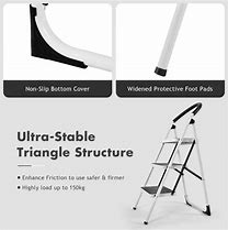 Image result for Heavy Duty Industrial Lightweight Folding Stool 3 Step Ladder