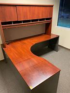 Image result for Gray Laminate L-Shape Executive Desk