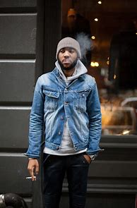 Image result for Jean Jacket Hoodie Outfits Men