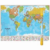 Image result for Laminated Wall MAP United States Hemispheres Contemporary, Size: 38 x 48