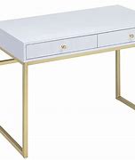 Image result for White Writing Desk with Gold Legs