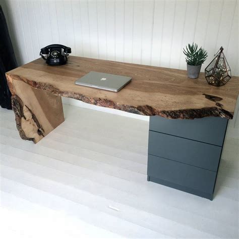 Oak Waterfall Desk With Drawers By Sandman Home And Garden  