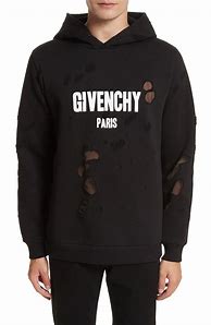 Image result for Givenchy Blue Distressed Logo Hoodie