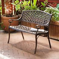 Image result for Small Metal Outdoor Bench