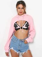Image result for Short Hoodie Cropped Sweater