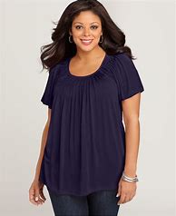 Image result for Purple Plus Size Short Sleeve Cotton Blouses