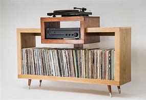 Image result for Record Player Stand with Vinyl Storage