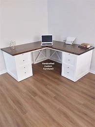 Image result for Corner Office Desk with Drawers Oak Veneer