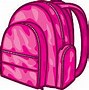 Image result for Clip Art Open Pink Backpack
