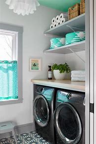 Image result for Laundry Rooms with Floating Shelves