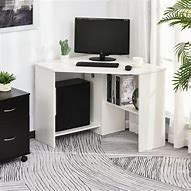 Image result for Small White Corner Computer Desk