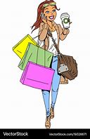 Image result for Lady Shopping Cartoon