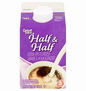 Image result for Half-and-Half- Mixture of milk and light cream and contains not less than 10.5% fat.