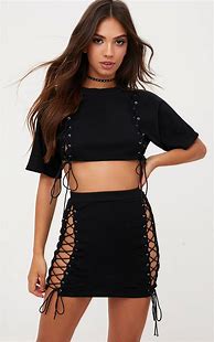 Image result for Lace Up Crop Top