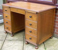 Image result for Vintage Oak Desk with 7 Drawers