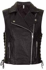 Image result for Sleeveless Leather Jacket