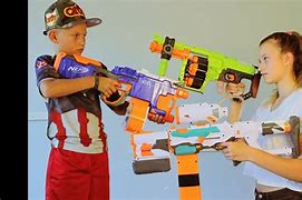 Image result for Kids Having Nerf War