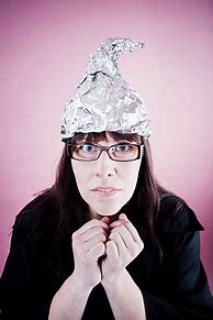 Image result for Woman Long Hair Tin Foil Hat