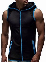 Image result for black sleeveless hoodie men