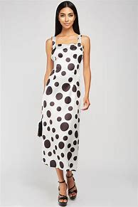 Image result for Polka Dot Print Midi Dress