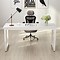Image result for Home Office with White Desk with Wood Stain