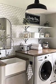 Image result for Modern White Farmhouse Laundry Rooms