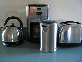Image result for Kitchen Set Appliances Stainless Steel and Black