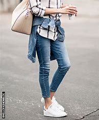 Image result for Sneakers Women White with Jeans