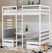 Image result for Bunk Bed with Desk and Two Beds