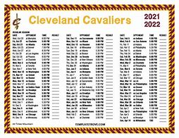 Image result for Cleveland Cavaliers Printable Schedule