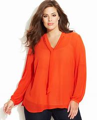 Image result for Plus Size Long Sleeve Orange Tops