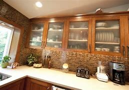 Image result for Upper Cabinets with Glass Doors