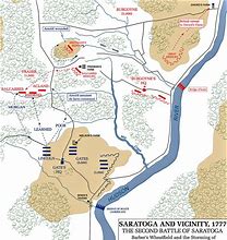 Image result for October 7 1777 Battle of Saratoga Map