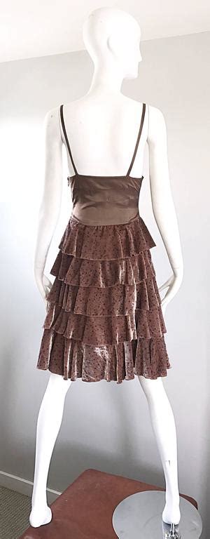 Marc Jacobs Runway 1920s Flapper Style Taupe Size 2 Tiered Polka Dot  