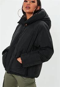 Image result for Black Puffer Jacket with Hood