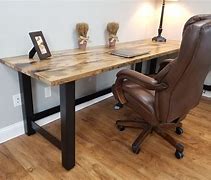 Image result for Reclaimed Wood Steel Desk