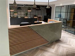 Image result for Small Wood Reception Desk