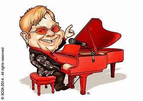 Image result for Blank and White Clip Art of Elton John