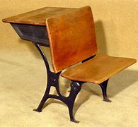 Image result for Wooden School Desk